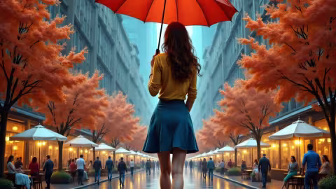 woman with umbrella 