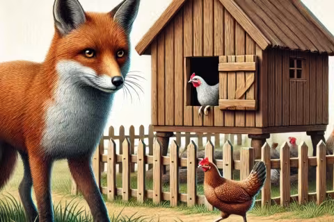 Fox surveying the hen house